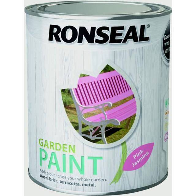 Ronseal Garden Paint Waterproof Exterior Wood Metal Brick Stone - 750ml - Pink Jasmine