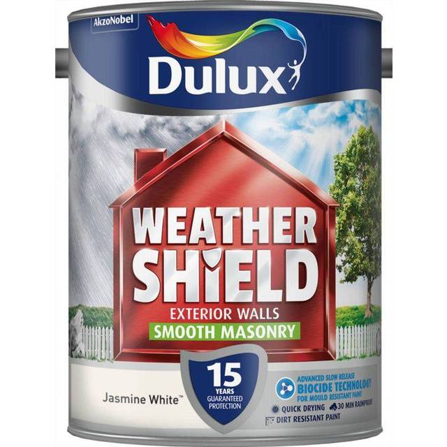 Weathershield Smooth Masonry Paint, 5L, Jasmine White