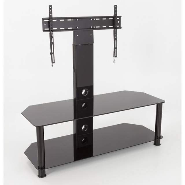 AVF Classic 2 Shelf Black Glass Corner TV Unit with Mount