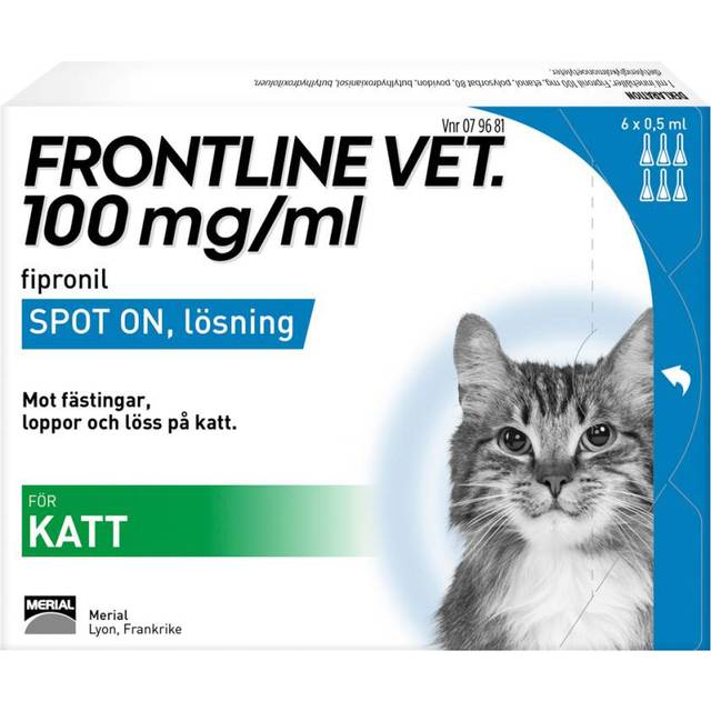 Frontline vet., spot-on, lösning 100 mg/ml Boehringer Ingelheim Animal Health 6 x 0,5 milliliter