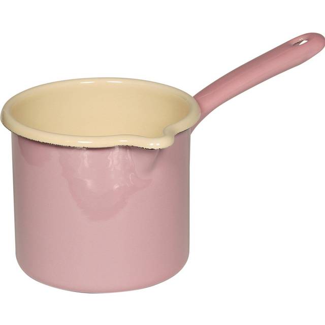 Riess Classic Colorful Pastel Saucepan with Handle 12 cm / 1.0 L Pink - Enamel