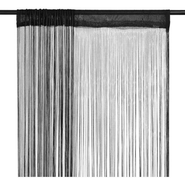 vidaXL 2x String Curtains 140x250 cm Cream Room Divider Window Door Background
