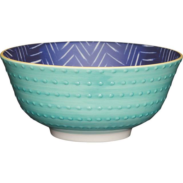 KitchenCraft Contrasting Blue Chevron & Spotty Multi Use Bowl