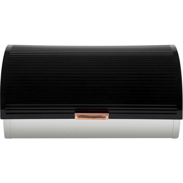 Tower Linear Roll Top Bread Bin Fresh Storage - Stainless Steel, Black/Rose Gold