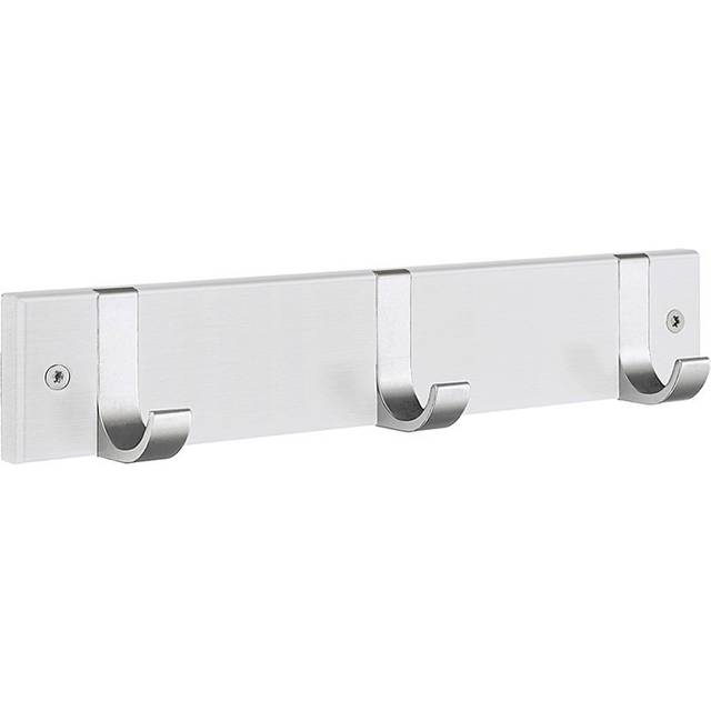 Kroklist Trä Tre Krokar Vit Aluminium Beslagsboden