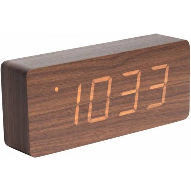 Wood veneer alarm clock Karlsson Tube LED - Noir - 21cmx9cmx4,5 cm
