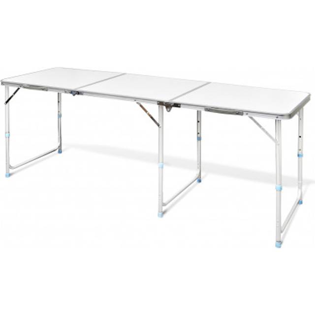 Hopfällbart campingbord med justerbar höjd Aluminium 180 x 60 cm