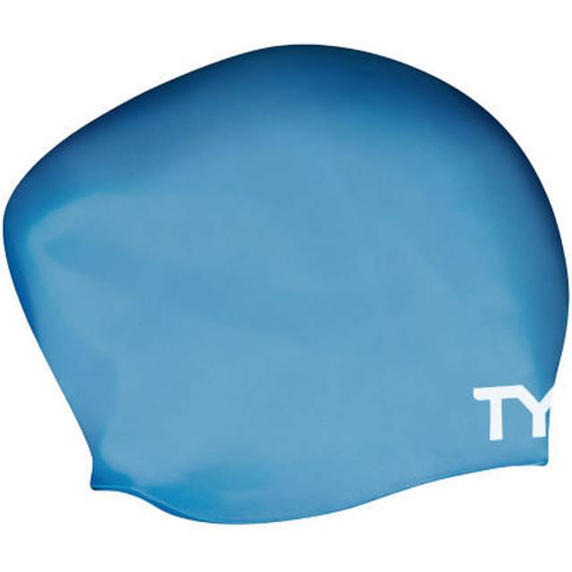 Long Hair Wrinkle-Free Silicone Swim Cap - Black - One Size