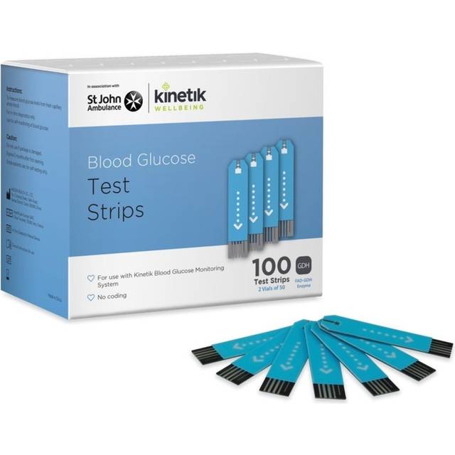 Kinetik Health Wellbeing Blood Glucose 100 Test Strips