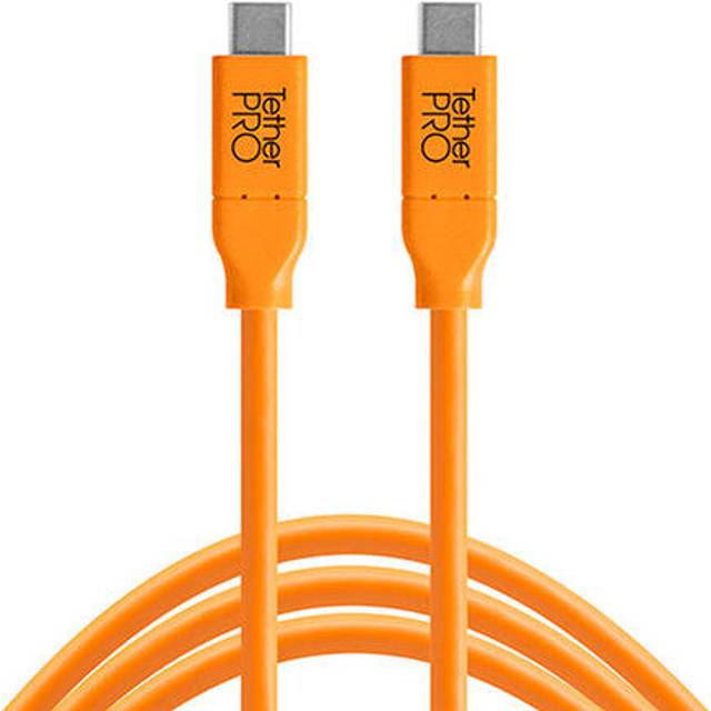 Tether Tools TetherPro 15-Feet USB-C to USB-C Cable in Orange - 15 ft