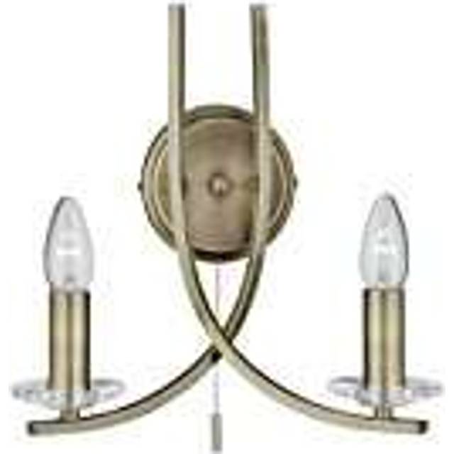 Searchlight 4162-2AB Ascona - 2 Light Wall Bracket Antique Brass Twist