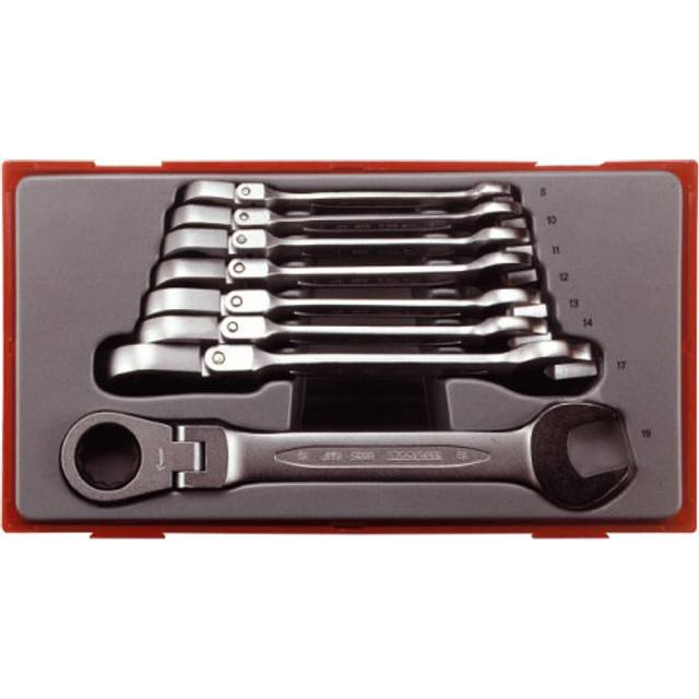 Teng Tools Teng TT6508RF 8 Piece 8 - 19mm Flexible Ratcheting Combination Spanner Set