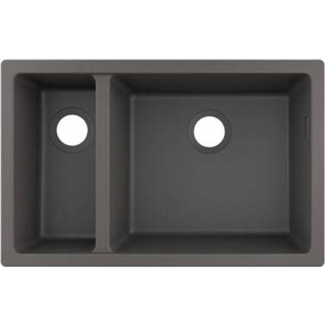 S51 Kitchen Sink 1.5 Bowl Stone Grey Undermount SilicaTec 710mm - Grey - Hansgrohe