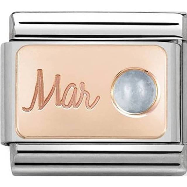 Nomination Classic Rose Gold March Aquamarine Birthday &amp; Birthston