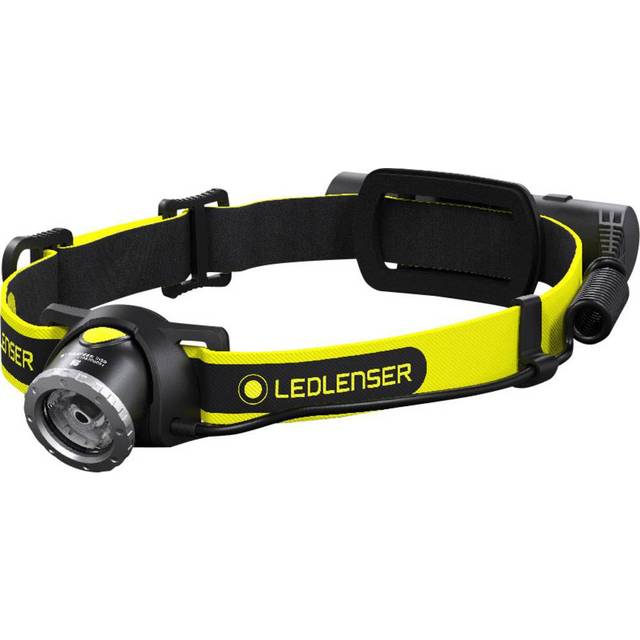 Ledlenser iH8R pannlampa LED, inklusive hjälmfäste och bältesväska, 600 lumen, fokuserbar, litium 18650 batteri, laddningsbar, upp till 120 timmars lystid, rött bakljus, USB-laddningskabel
