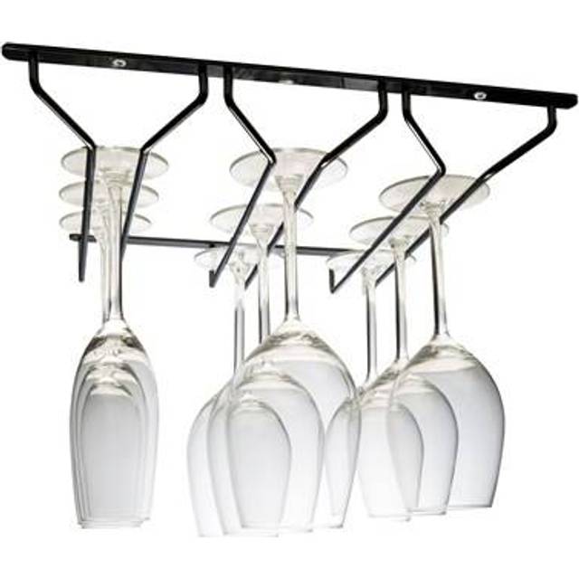 Linear Triple Row Stemmed Wine Glass Rack - Chrome (5cm H X 35cm W X 34.5cm D)