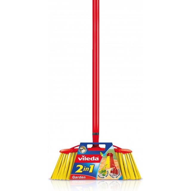 Vileda brush broom 2in1 garden outdoor stick pole sweeper double cleaning floor