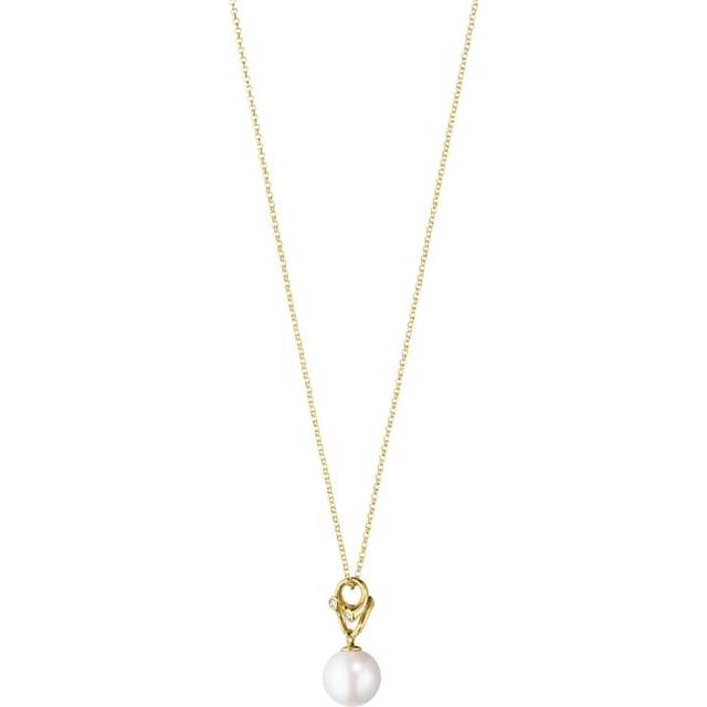 Georg Jensen Magic halskæde i 18 kt. rødguld med 4 brillanter og hvid perle