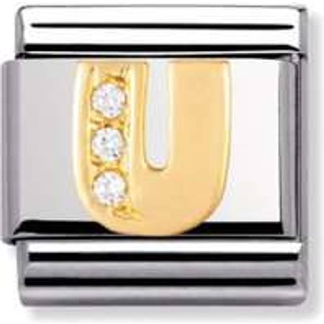 Composable Classic Letters Gold Cubic Zirconia U Link 030301/21