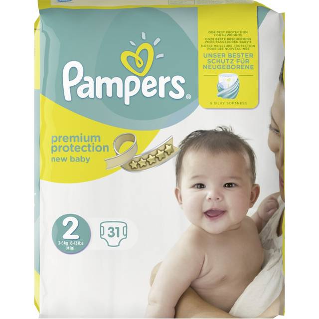 Pampers premium skydd ny baby blöjor bärförpackning – storlek 2, 31 blöjor