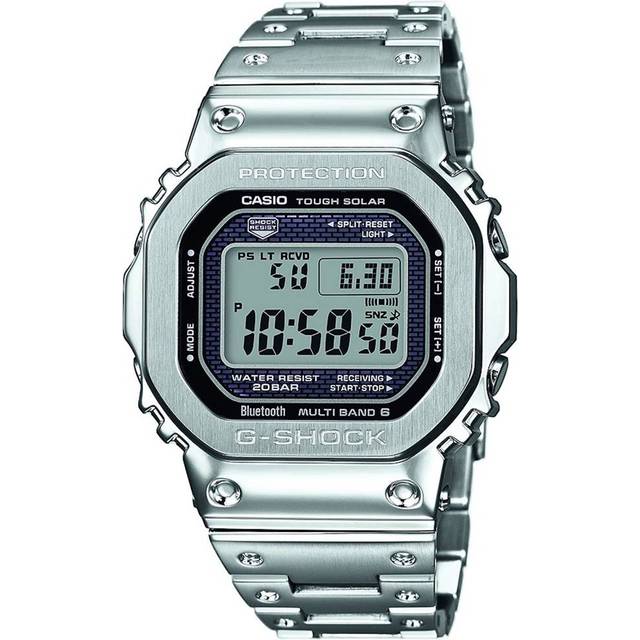 G-Shock Unisex G-Shock Metal Digital Bracelet Strap Watch, Silver/Grey GMW-B5000D-1ER