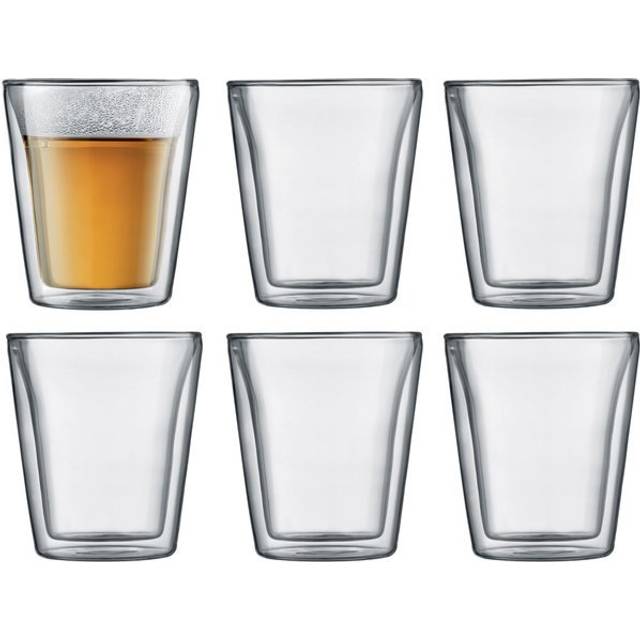 2 pcs glass, double wall, small, 0.1 l, 3 oz - Clear (6/200ml)