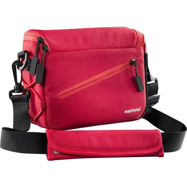 Mantona Irit camera bag for compact system camera incl. lens and accessories for Nikon 1, Sony NEX, Olympus PEN OM-D red