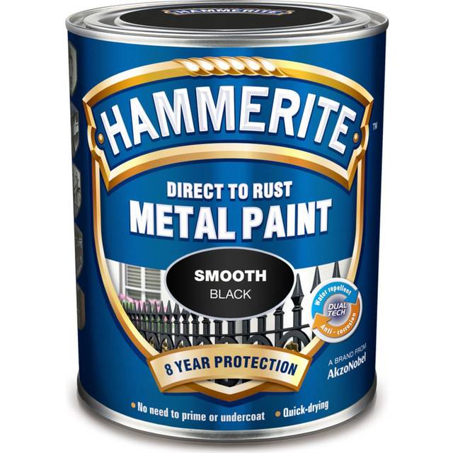 Hammerite metalmaling sort glat effekt 250 ml