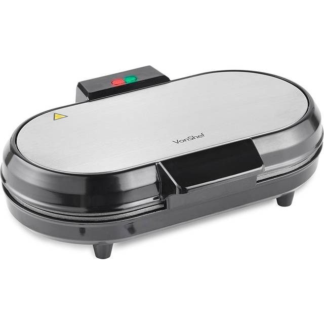 Vonshef Dual Round Waffle Maker, Silver