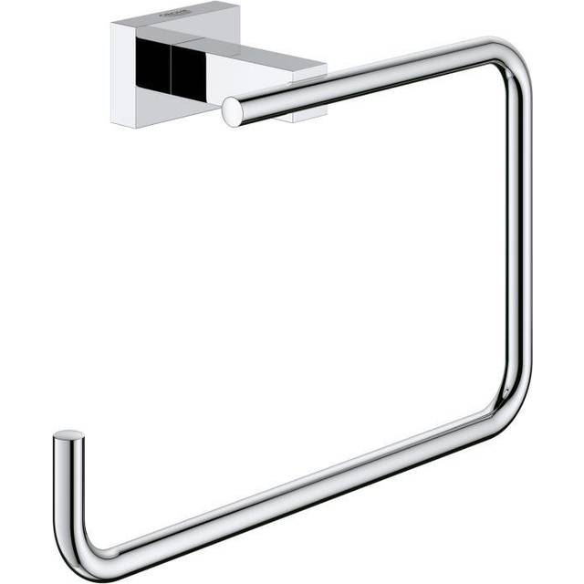 Grohe 40510001 Essentials Cube Metal 7.48-in. Towel-Ring, Starlight Chrome