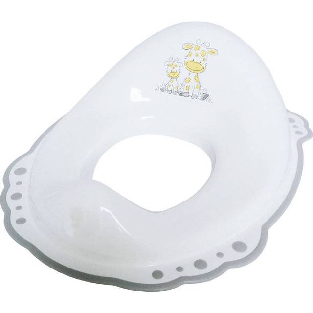 BIECO 11001702 – vita toalettstolar för barn, med giraffmotiv och antiglidfunktion, cirka 39,5 x 30 x 13 cm, från 8 månader till 4 år