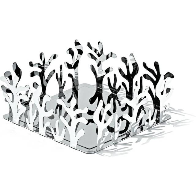 Mediterraneo Flat Paper Napkin Holder in Polished - Silver (8.3cm H X 20.5cm W X 20.5cm D)