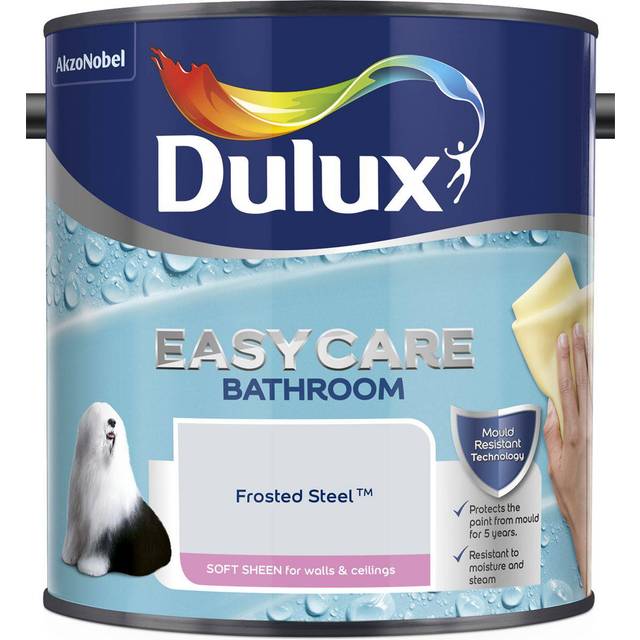 Dulux Easycare Bathroom Plus Soft Sheen Paint, Frosted Steel, 2.5 Litre