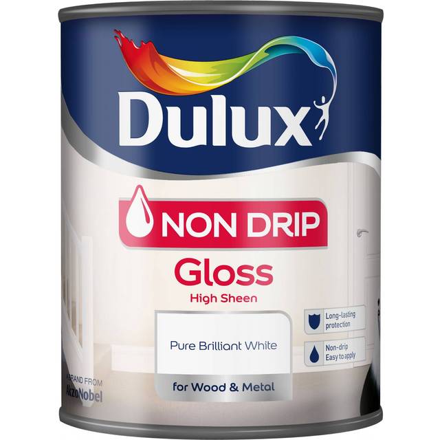 Dulux Non Drip Gloss, Pure Brilliant White 750ml