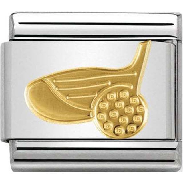 Nomination Classic Gold Golf Ball and Club Sports &amp; Hobbies Charms