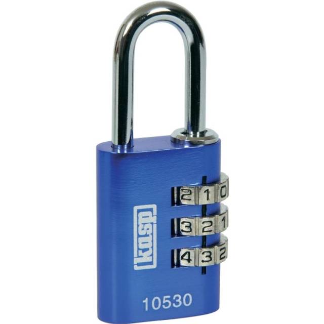 Kasp K10530BLUD Aluminium Combination Padlock 30mm Blue