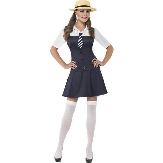 Ladies school girl fancy dress back to school costume