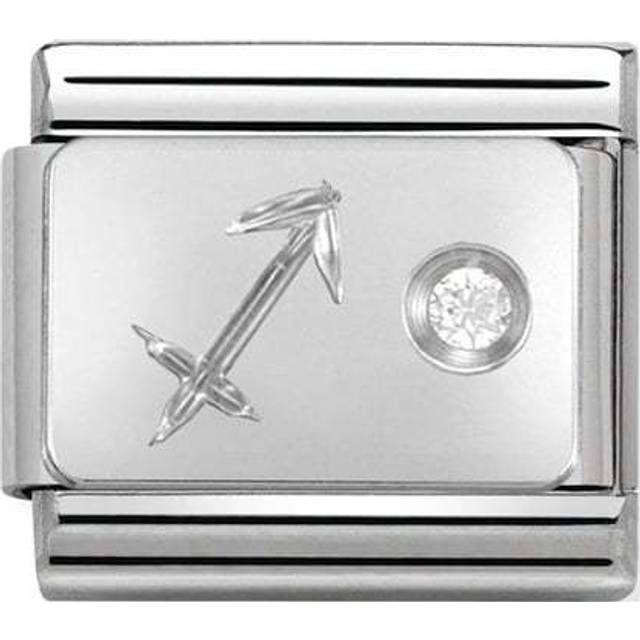 Nomination Silver and Zirconia Classic Sagittarius Charm - Silver,White - 0.9 x 1.0cm
