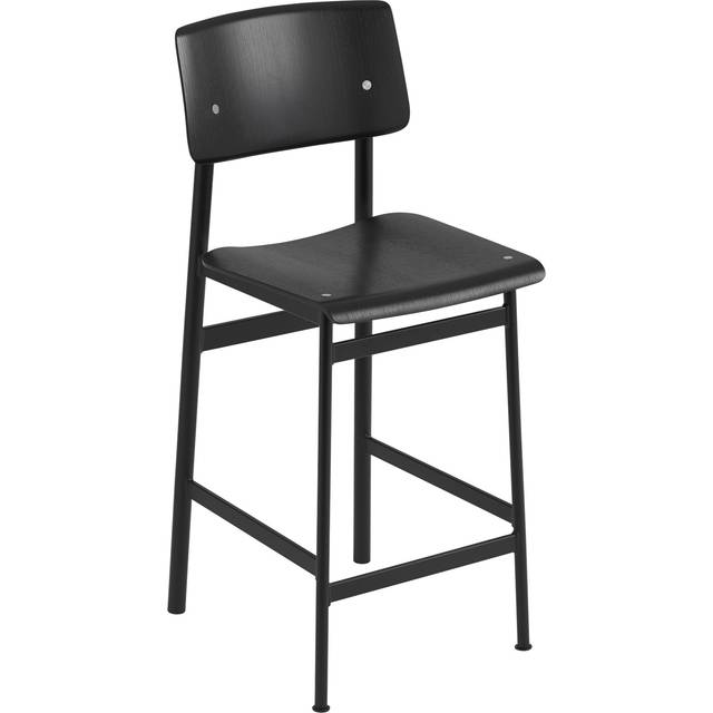 Muuto Loft barstol Oak-låg-dusty green stålstativ - Beige