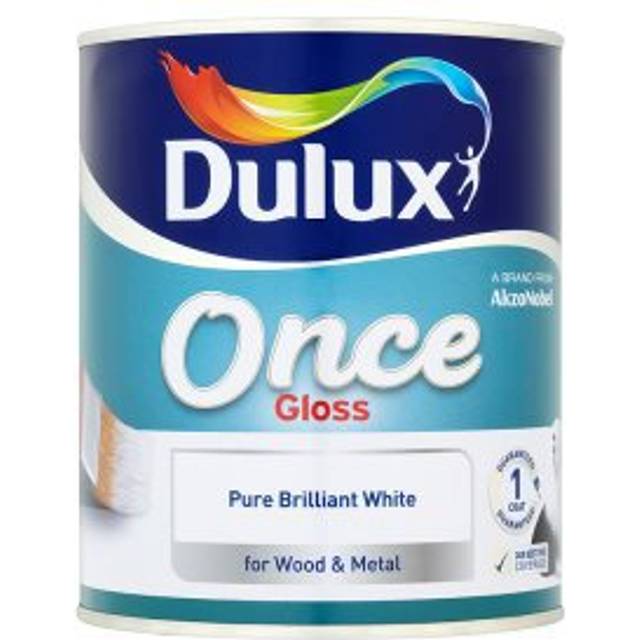 Dulux Once Gloss Paint for Wood and Metal - Pure Brilliant White 2.5L