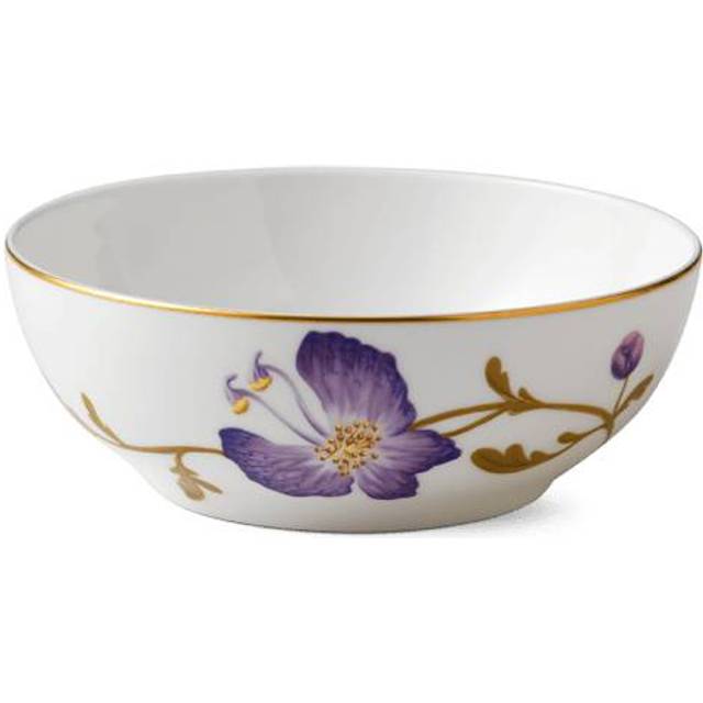 Royal Copenhagen Flora Penséskål av fint ben Kina i färgen vit med blommönster 50 cl, mått: 14 cm x 14 cm x 5 cm, 1017556