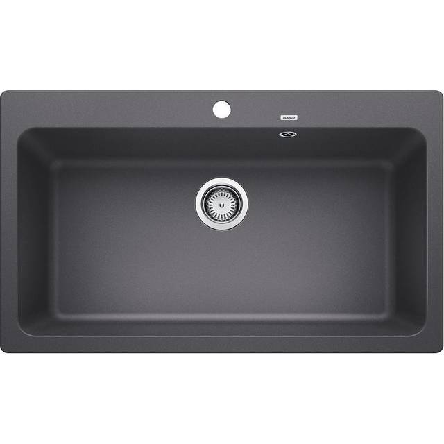 Naya Single Bowl Inset Kitchen Sink - Rock Grey (615mm L X 510mm W)