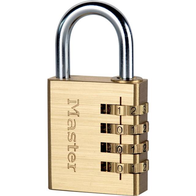 Master Lock Combination Padlock 40 x 81 x 18mm in Brass Steel