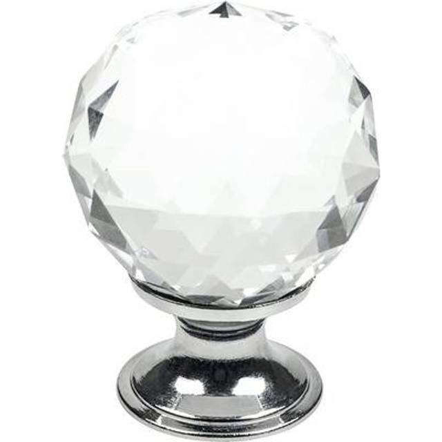 Beslag Design Diamond knop, Ø30 mm, glas/krom