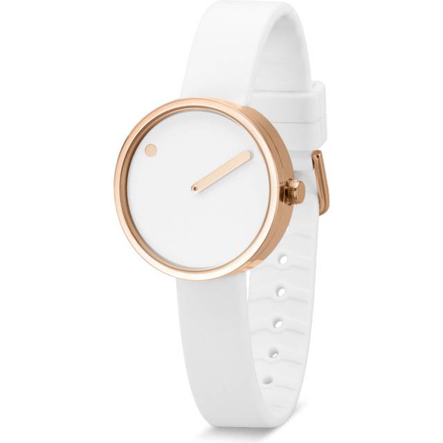 Picto 43381-0212r rose gold watch small white dial white silicone strap