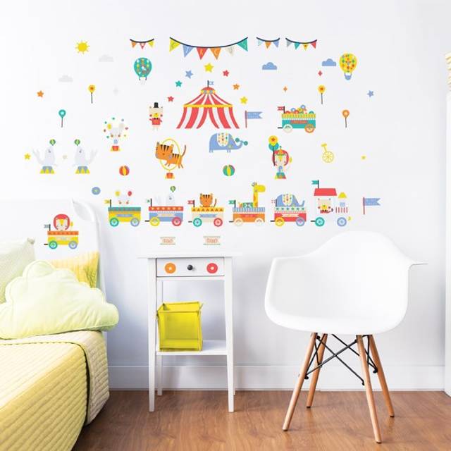 Children's wall stickers - WWALLT - Circus - Multicolor - Vinyl - Easy to apply