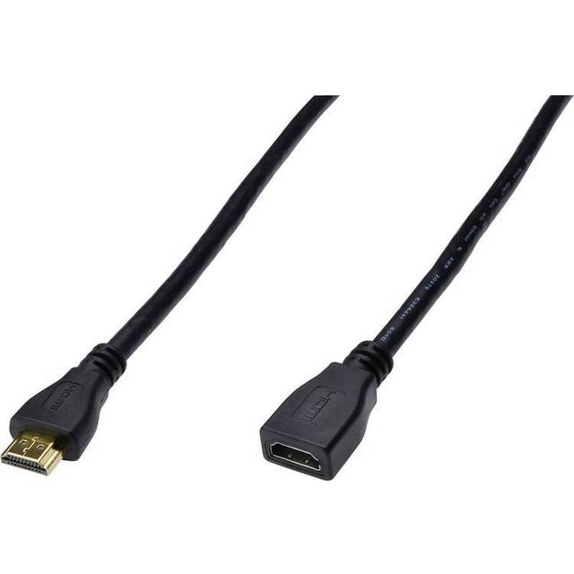 HDMI High Speed extension cable, type A M/F, 5.0m, w/Ethernet, Full HD@60Hz, gold, bl