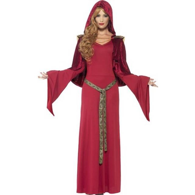 Uk 16-18 Red Ladies High Priestess Costume -  costume fancy dress priestess ladies high medieval game thrones outfit queen red witch