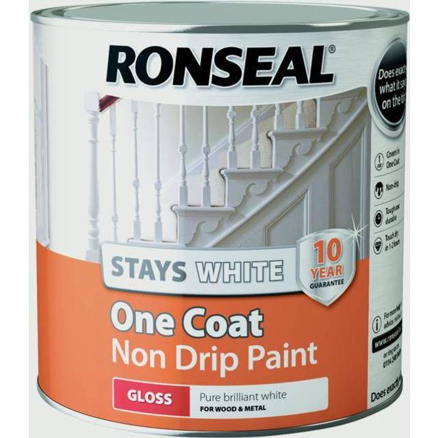 Ronseal Stays White One Coat Non-Drip Paint Gloss 2.5L