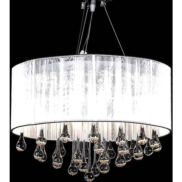 vidaXL Chandelier with 85 Crystals White